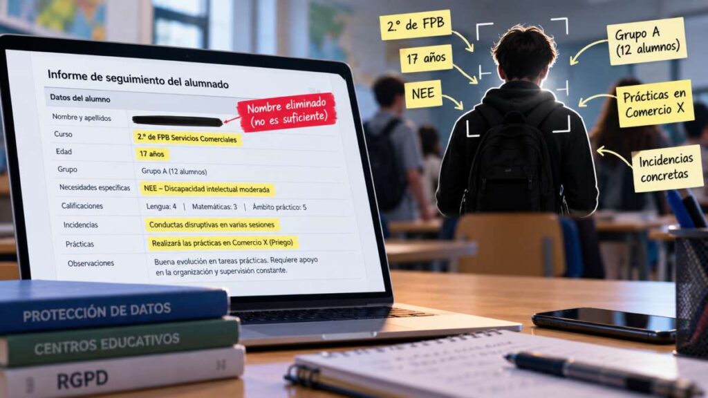 Anonimizar datos del alumnado